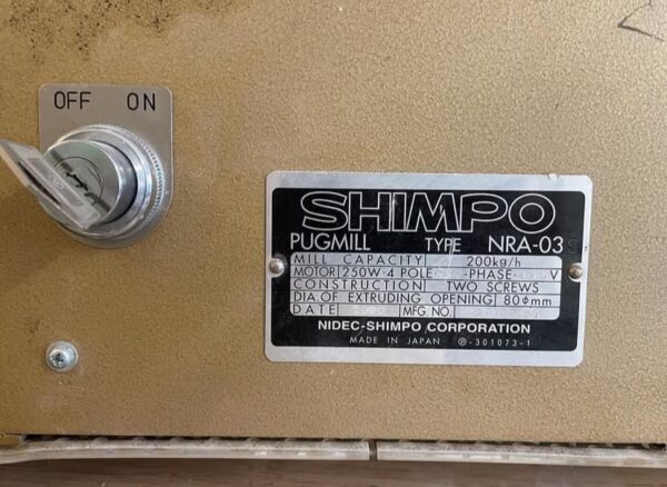 Shimpo NRA-03 Pugmill – Nidec (15 years used) - Image 6